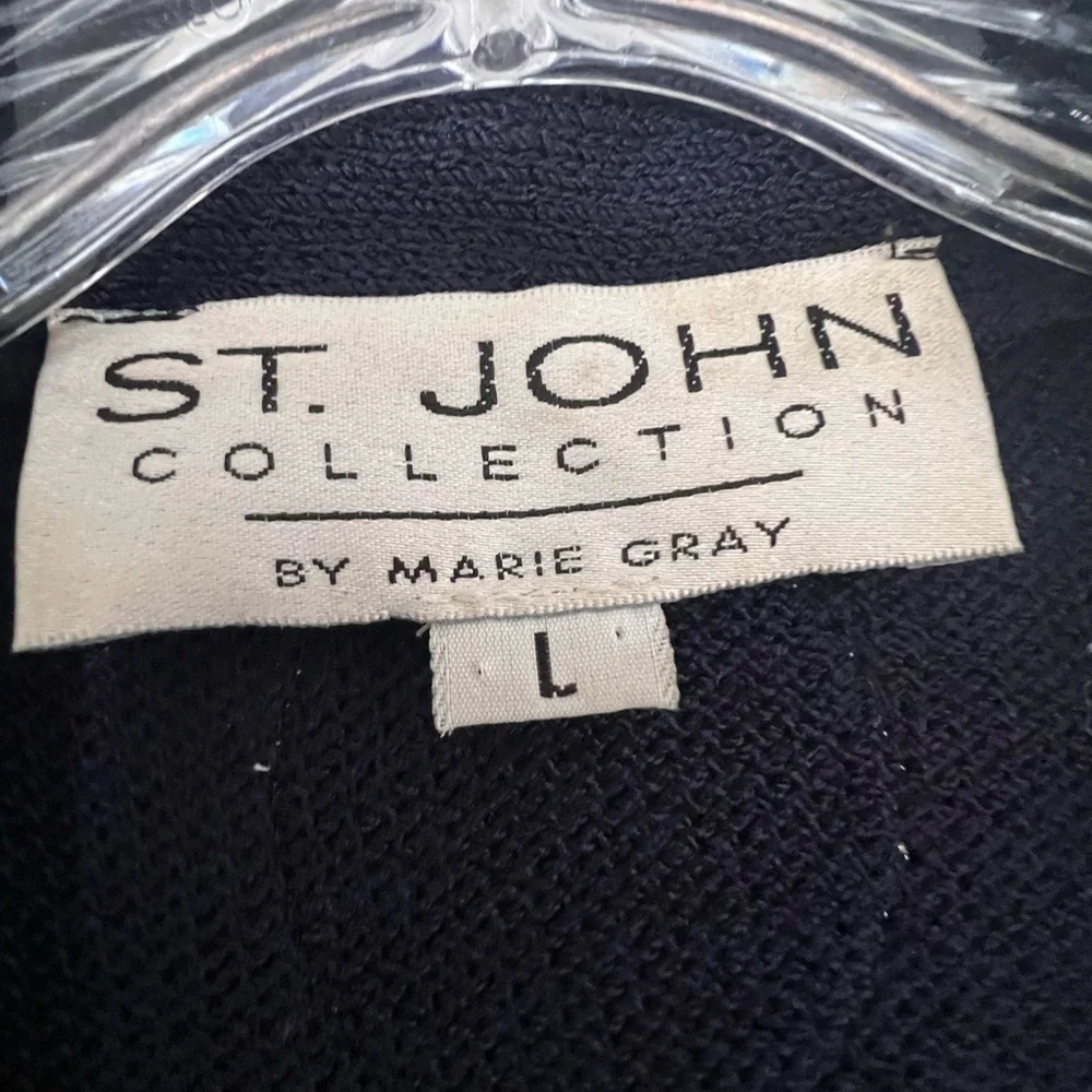 St. John Navy Cream-silver Buttoned Blazer - Picture 2 of 5